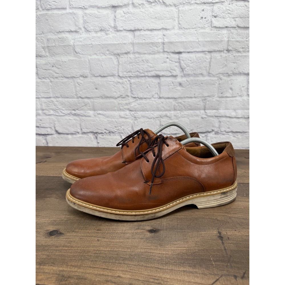 Florsheim Newtown Plain Toe‎ Lace Up Oxford Dress Shoes Cognac Mens 12M Leather